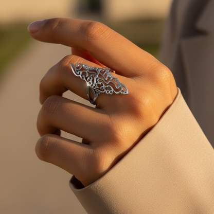Barakah Palestine Calligraphy Map Ring