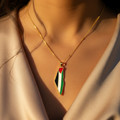 Barakah Palestine Pride Map Necklace