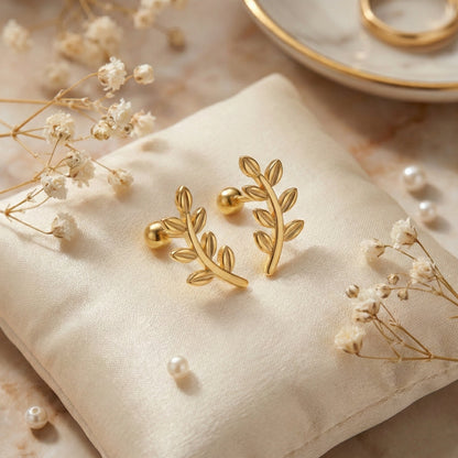 Barakah Sakinah Leaf Earrings