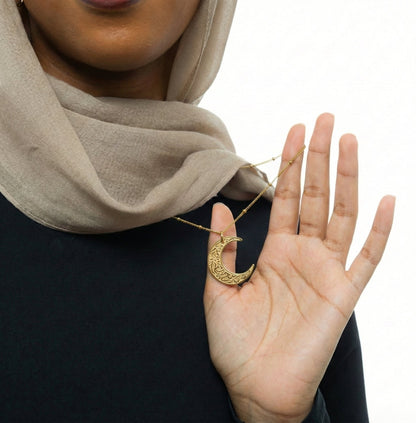 Hardship & Ease Crescent Necklace