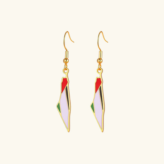 Barakah Palestine Map Earrings