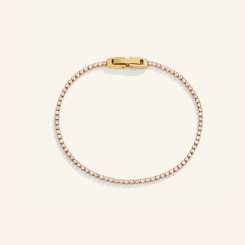 Kiera Gold Pink Crystal Bracelet
